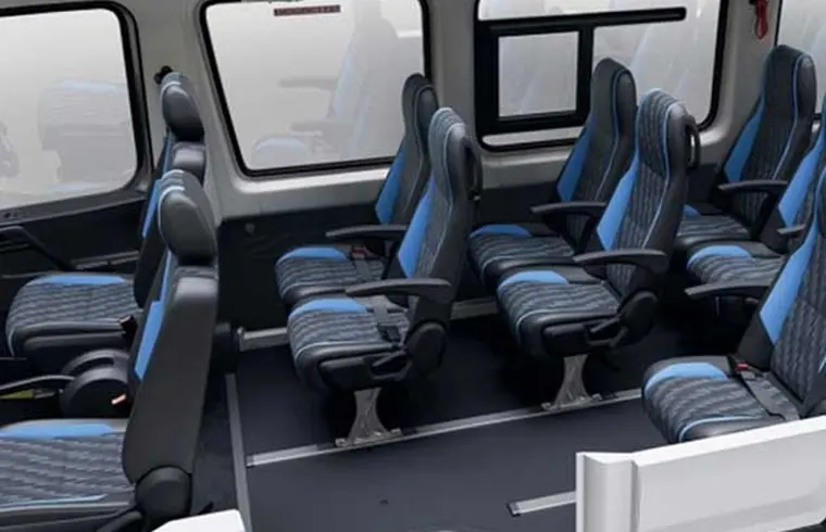 Push back seats with armrests inside a Force Urbania
