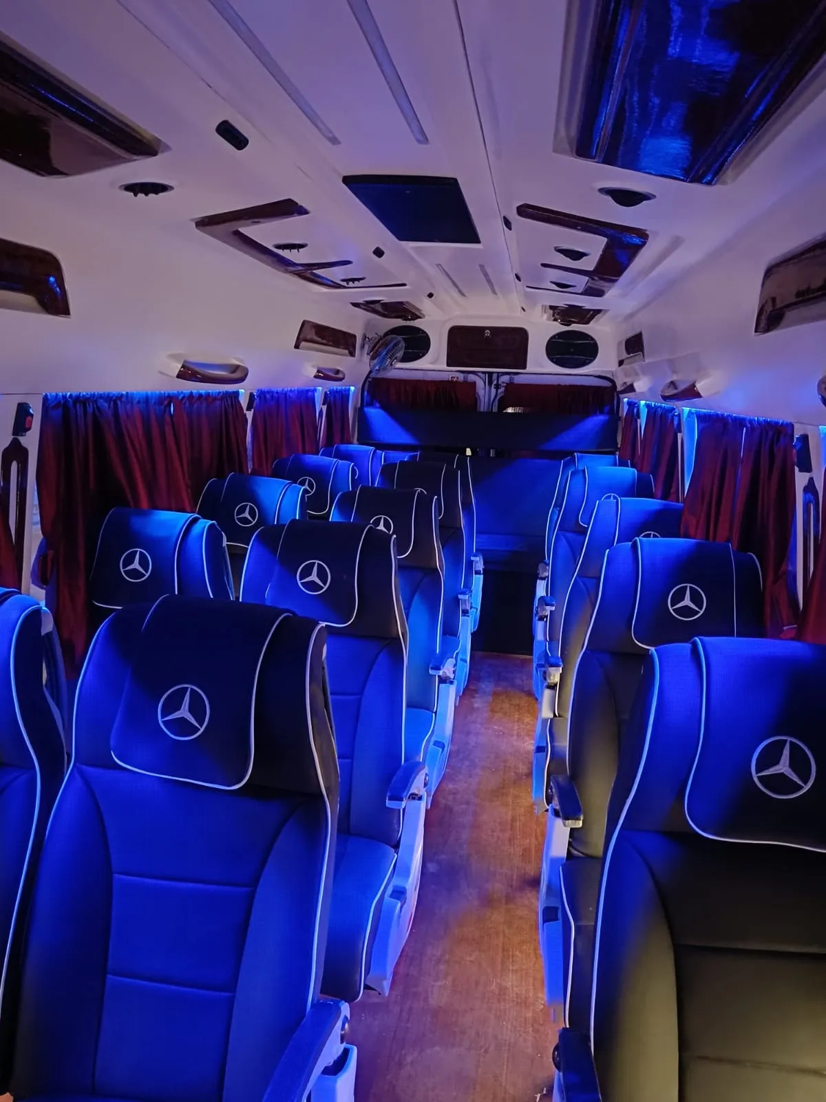 Mercedes coach interior blue lighting