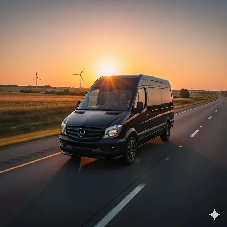Occasion van on the highway