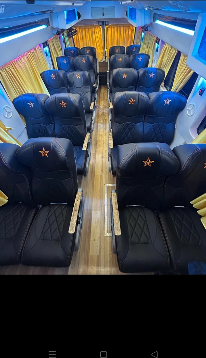 Tempo traveller 26 seater AC interior